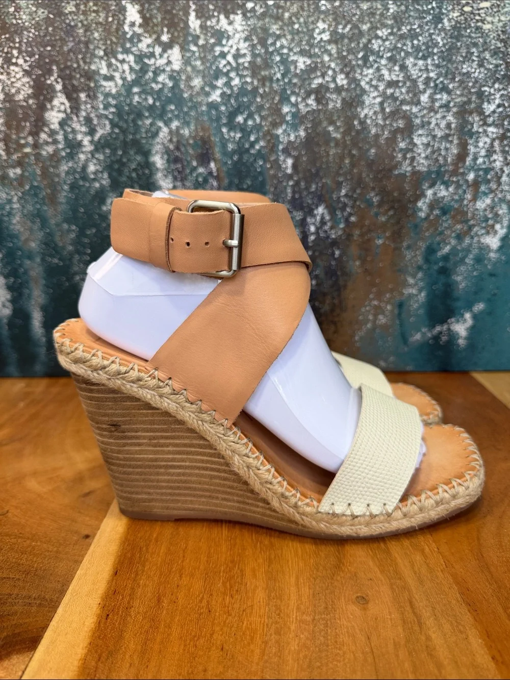 Dolce Vita 2010’s Coastal Boho Tan/Cream Espadrille Wedges Size 10 (VGUC)